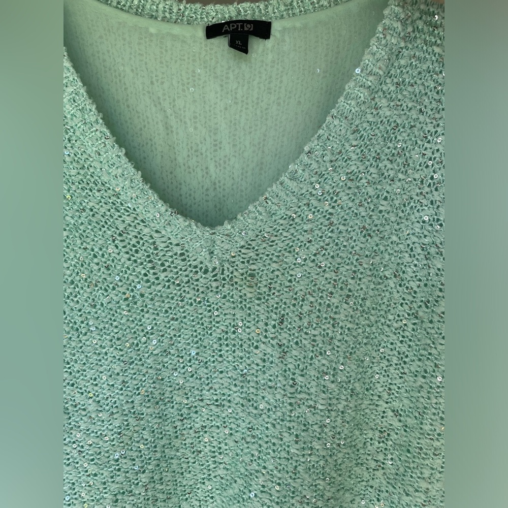 Very Pretty mint Green Sequin Sweater with lining.